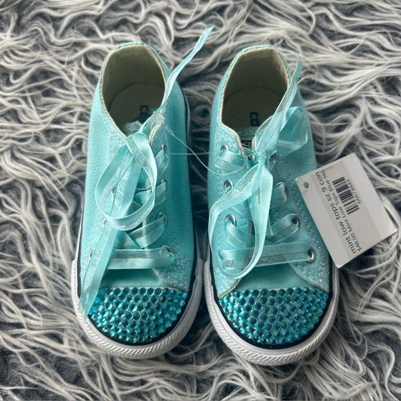 Converse All Stars Other - NWT Converse All Stars High Girls' Size 7 Toddler Low Blue Rhinestone Toes.